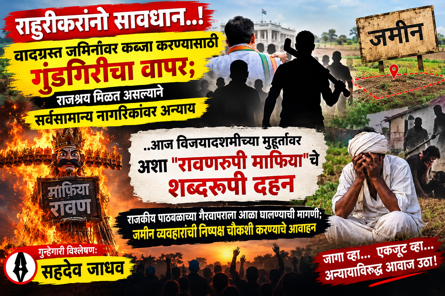 राहुरीकरांनो सावधान..! वादग्रस्त जमिनीवर कब्जा करण्यासाठी गुंडगिरीचा वापर; राजश्रय मिळत असल्याने सर्वसामान्य नागरिकांवर अन्याय